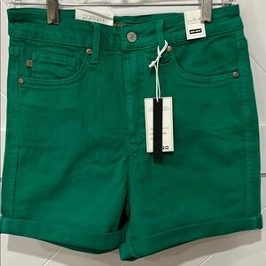 Judy Blue Green Stretch Jean Shorts with Belt Loops